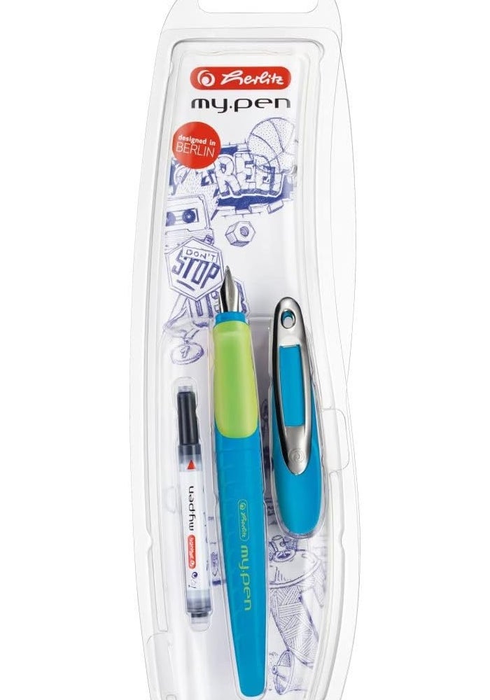 هيرليتس كرت قلم هيرلتز حبر my .pen ازرق غامق/ ازرق فاتح - Image 1